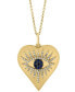 ფოტო #3 პროდუქტის EFFY® Sapphire (1/20 ct. t.w.) & Diamond (1/4 ct. t.w.) Evil Eye Heart 18" Pendant Necklace in 14k Gold
