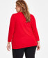 ფოტო #2 პროდუქტის Plus Size Side-Ruched Hardware-Trim Top