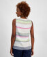 Фото #2 товара Women's 100% Linen Striped Embellished Tank Top, Created for Macy's