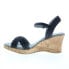 Фото #9 товара David Tate Baily Womens Black Wide Synthetic Hook & Loop Wedges Heels Shoes 6.5