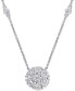 Фото #1 товара Macy's lab-Grown Moissanite Cluster 18" Pendant Necklace (1-1/3 ct. t.w.) in 10k White Gold