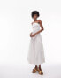 Topshop shirring bandeau midi dress in ivory