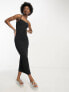 COLLUSION square neck cami maxi dress in black