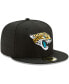 Фото #4 товара Men's Black Jacksonville Jaguars Head Logo Omaha 59FIFTY Fitted Hat