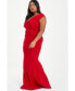 Фото #3 товара Women's Plus Size Wrap Ruched Maxi Dress