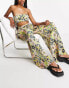 Фото #2 товара Topshop tall 60's floral plisse wide leg beach trouser in multi