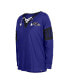 ფოტო #2 პროდუქტის Women's Black Baltimore Ravens Lace-Up Notch Neck Long Sleeve T-shirt