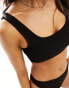 & Other Stories mix and match crinkle square bikini top in black