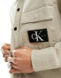 Calvin Klein Jeans co-ord utility shirt in taupe