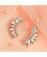 Women's Silver Embellished Curve Drop Earrings