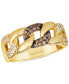 Фото #1 товара Men's Nude Diamond & Chocolate Diamond Chain Link Ring (1/2 ct. t.w.) in 14k Gold