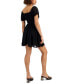 ფოტო #2 პროდუქტის Self-Esteem Juniors' Short-Sleeve Peasant Mini Dress