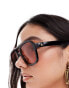 AIRE Whirlpool oversized aviator sunglasses with tan tint lense in black - фото #2