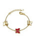 14k Yellow Gold Plated Adjustable Bracelet with Butterfly Charms for Kids