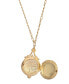 ფოტო #2 პროდუქტის 14K Gold-Dipped Pink Enamel Mary and Child Image Locket Necklace