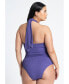 Фото #2 товара Plus Size Braided Halter Neck One Piece