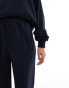 In The Style x Perrie Sian wide leg jogger bottoms co-ord in navy