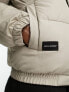 Hollister wide channel cozy puffer jacket in beige