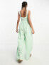 ASOS DESIGN shirred pinafore jumpsuit in sage 34 - фото #3