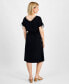 Petite V-Neck Shirred-Sleeve Knit Dress, Created for Macy's