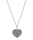 Pewter Multilingual Peace Heart Medallion Necklace