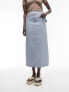 Фото #1 товара Topshop Tall denim midi skirt in bleach