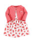 Toddler Girls Cotton Dress and Cardigan 2pc Set, Coral Watermelon