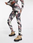 The North Face Ski Dragline baselayer insulated leggings in mountaintop print