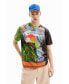 Men's Patchwork motif T-shirt Синий, L - фото #1