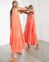 Фото #3 товара ASOS EDTION tiered cami maxi dress in organza check in tomato red