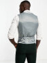 Фото #2 товара ASOS DESIGN super skinny wool mix suit waistcoat in herringbone in dark green