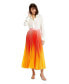 Фото #7 товара Women's Pleated Charmeuse Ombre Maxi Skirt