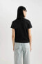 Kadın T-shirt Siyah B7054ax/bk81