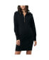 Фото #1 товара Maternity Zip Up Knit Dress Black