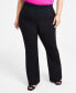 Фото #3 товара Plus Size High Rise Flared Pants, Created for Macy's