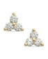 Фото #1 товара 18k Gold-Plated Sterling Silver Cubic Zirconia Trinity Stud Earrings