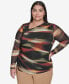 ფოტო #1 პროდუქტის Plus Size Printed Side-Ruched Asymmetric Top