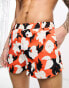 ONLY & SONS floral swim short in orange