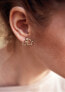 Gold-plated steel earrings with three stars