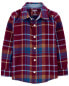 Toddler Plaid Cotton Long-Sleeve Button-Down Shirt - Plaid 2T