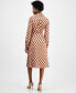 ფოტო #2 პროდუქტის Women's Printed Satin Tie-Waist Midi Dress