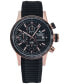 Men's Admiral Chronograph Black Silicone Performance Timepiece Watch 45mm