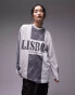 Фото #2 товара Topshop graphic long sleeve Lisboa sporty skater in slate