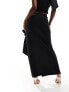 Фото #7 товара ASOS DESIGN co-ord maxi skirt with extreme split and bow detail in black