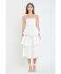 ფოტო #3 პროდუქტის Women's Scallop Sleeveless Tiered Dress