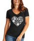 ფოტო #1 პროდუქტის Women's Word Art Seashell V-Neck T-Shirt