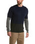 Фото #1 товара Loft 604 Colorblocked Wool Crewneck Sweater Men's