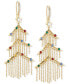 Gold-Tone Crystal Tinsel Tree Chandelier Earrings