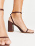 RAID Wide Fit Molika mid heel sandals in dark brown