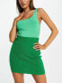 Missyempire knitted rib high waist mini skirt co-ord in green